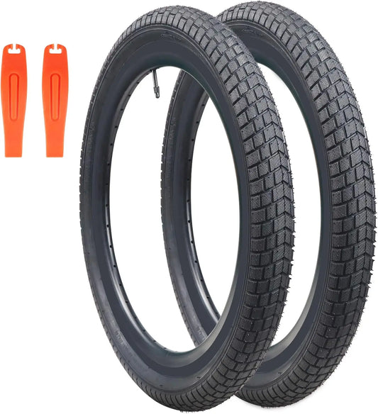 ZUKKA 20 x 2.125 Bike tire 2 Pack 20 Bike tire Kids Black Bike Tires Folding Replacement Tires Fits Most Kids Bikes,BMX Tires