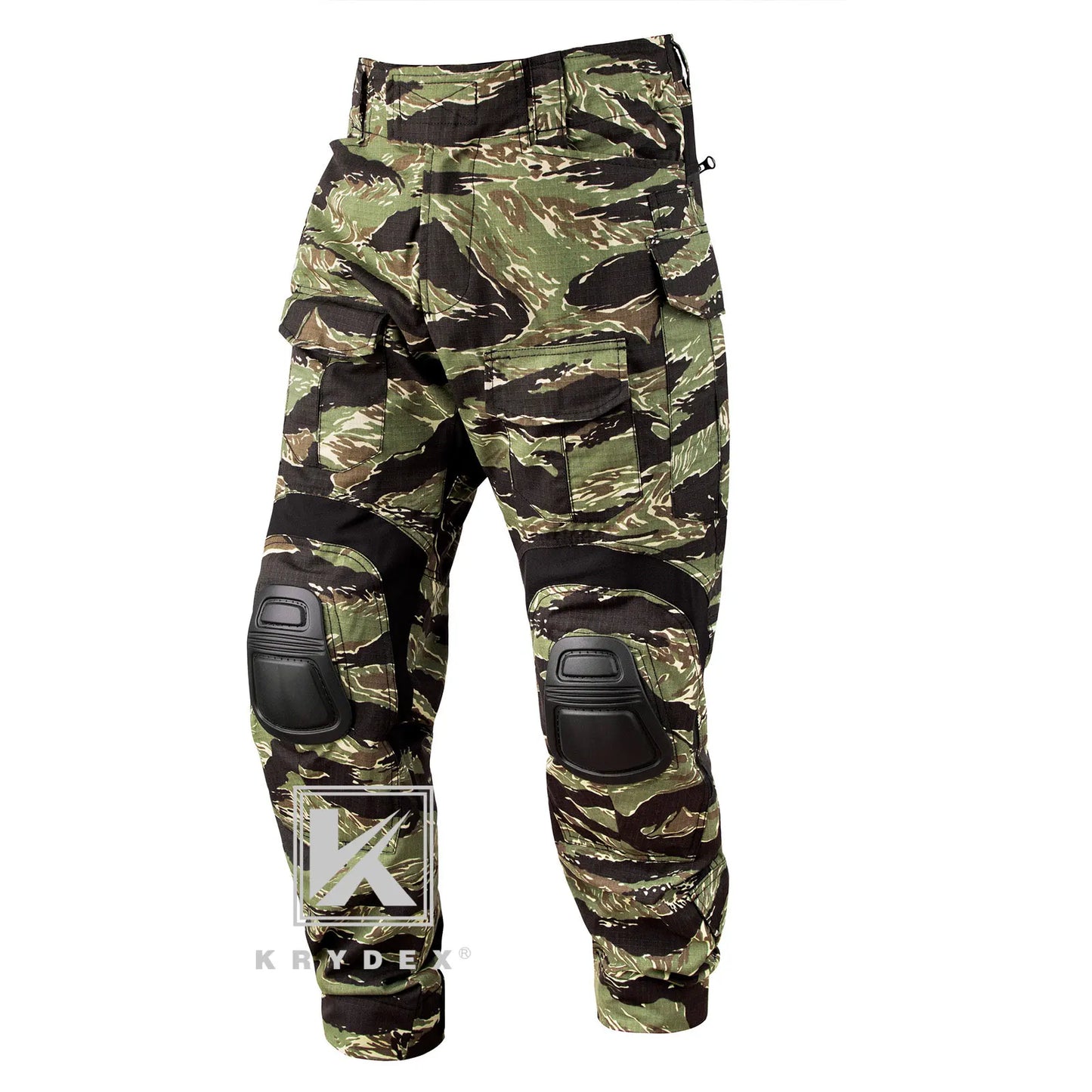 KRYDEX Camouflage Combat Uniform Clothing Hunting Hiking Tactical Shirt & Pants Suit Kit Tiger Stripe Camo