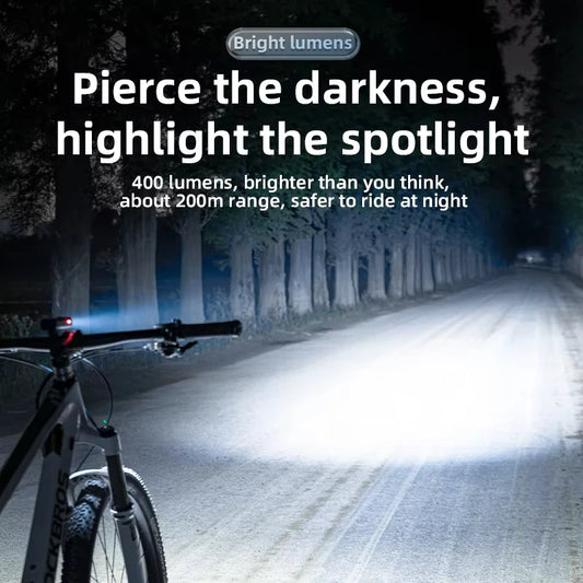 ROCKBROS Bicycle Light Rainproof Type-C Charging LED 2000mAh MTB Road Bike Front Lamp Headlight Ultralight Flashlight Bike Light