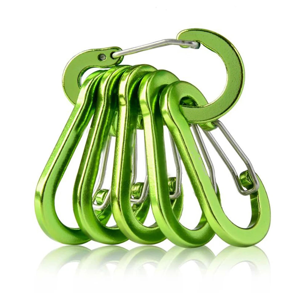 1-12PCS Carabiner Clip Set Tourist Hooks Aluminium Alloy Fishing Carbin Buckle Caribiner Key Holder Keychain Camping Karabiners