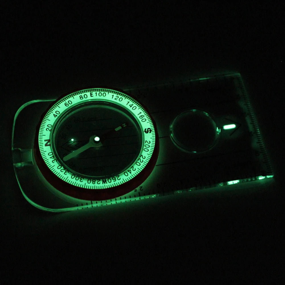 Luminous Compass for Expedition Shockproof Outdoor Adventure Warehouse Compass High Accuracy Multifunctional for Hiking Survival