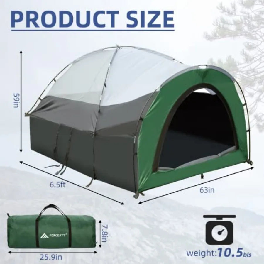 Truck Bed Tent Fits 5-6.5 Waterproof PU2000mm Pickup 6.5 Foot Bed Easy Setup 2 People Portable Truck Tents for Camping Hiking F