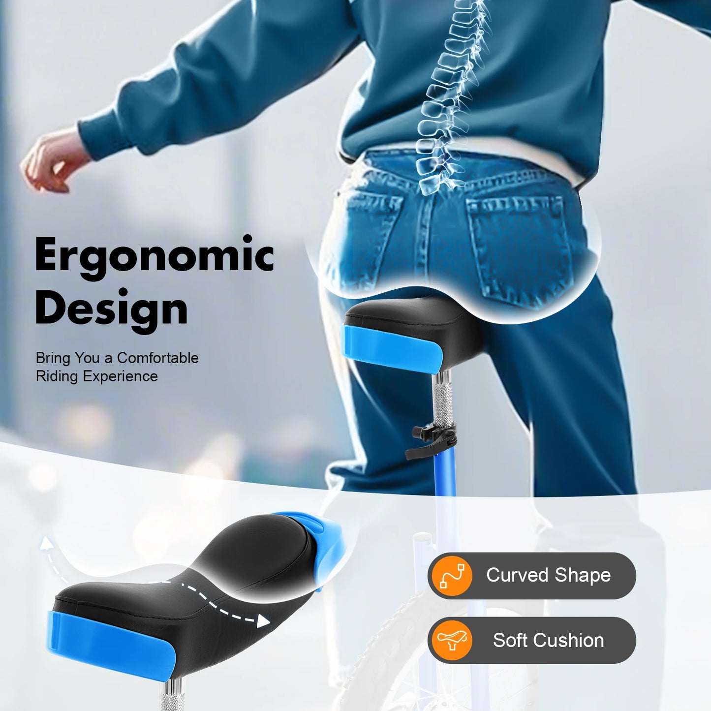 Outdoor Wheel Unicycle, Height Adjustable Unicycle for Children and Adults, Outdoor Sport, One Wheel Bike, Balance Exercise Bike