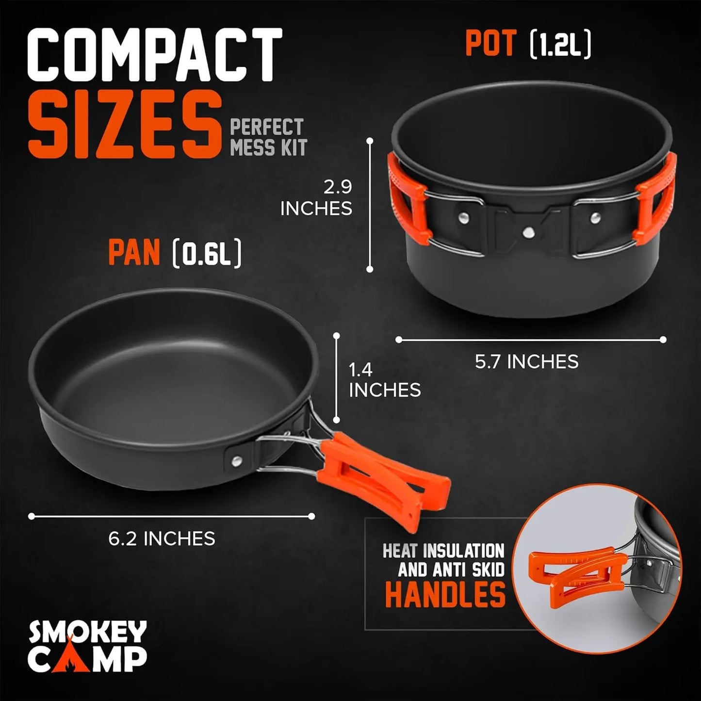Camping Cookware Mess Kit Set with Stove - Backpacking Camping Pots and Pans Set All in One Non-Stick Camping Cooking Set Portab