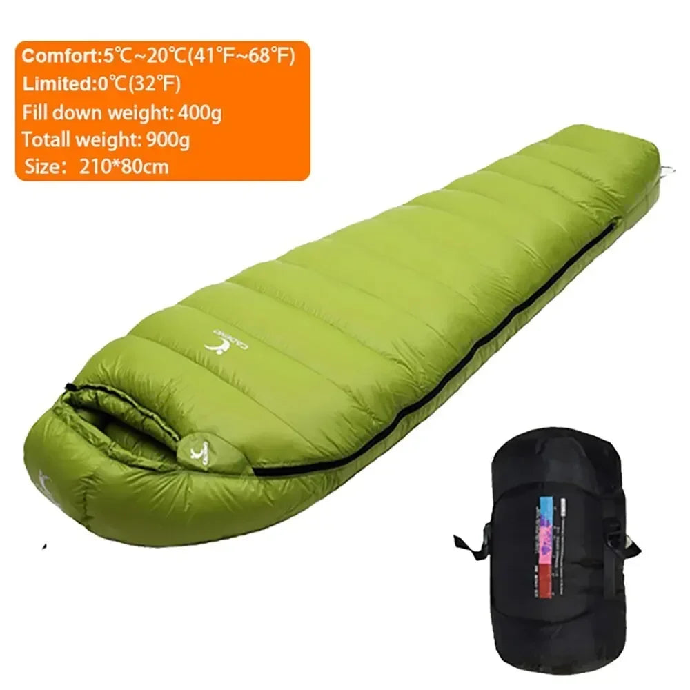 Outdoor Camping White Duck Down Sleeping Bag Ultralight Winter Autumn Adult Sleeping Bag Suitable for Travel Hiking Camping