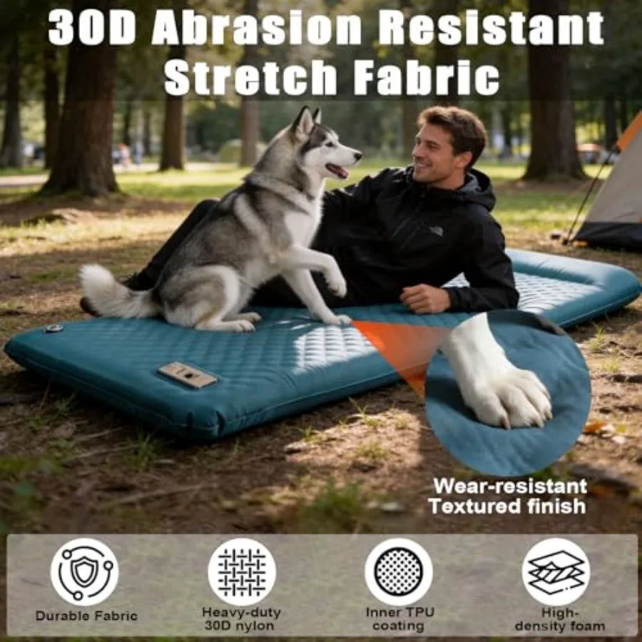 Self Inflating Sleeping Pad for Camping with Electric Pump 3.15 Ultra-Thick Memory Foam Mattress with Built-in Pillow 4-Season