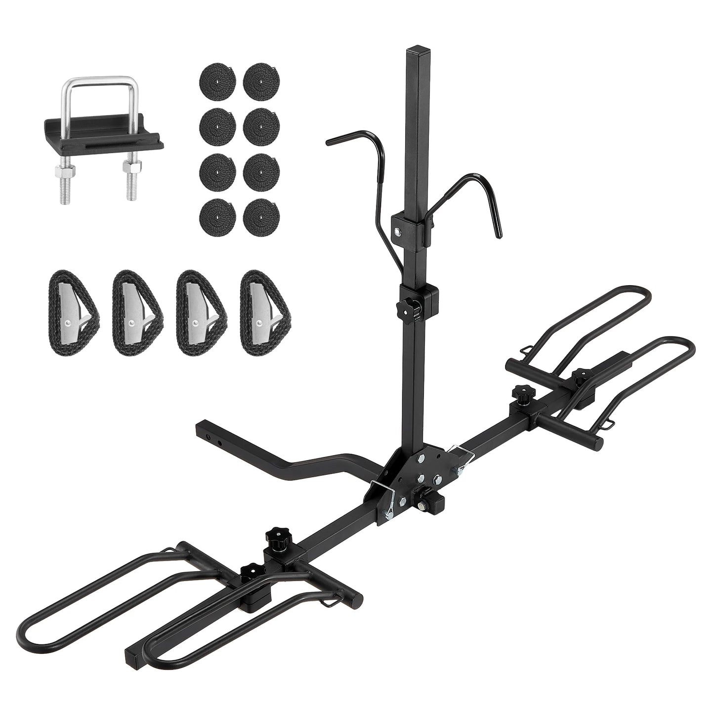 SucceBuy Hitch Mount Bike Rack 2-Bike Platform Style 80 LBS Max Capacity for 1.25-/2-inch Receiver Bike Carrier for Car