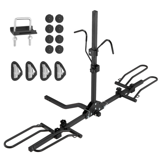 SucceBuy Hitch Mount Bike Rack 2-Bike Platform Style 80 LBS Max Capacity for 1.25-/2-inch Receiver Bike Carrier for Car