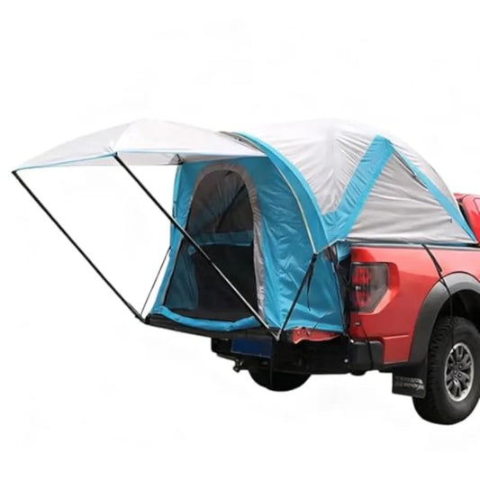 Truck Tent Pickup Truck Tent with Awning for 5.5-6.7ft Waterproof Double Layer 210D Sleeping Tent in Black with Removable Rainf