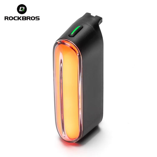 ROCKBROS Bicycle Light Magnetic Smart Tail Light Type-C Charge 7 modes 400mAh LED Lamp Beads Intelligent Brake Sensor Function