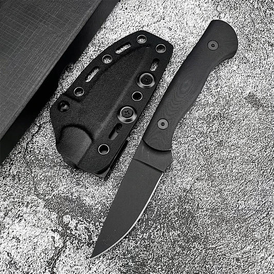 Two Color Fixed Blade Knife with Sheath 8Cr13Mov Steel Blade and G10 Handle Protable Outdoor Tool Camping Hiking Durable Knife