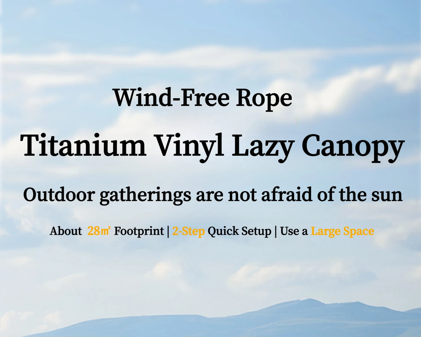 Mountainhiker Outdoor cat ear canopy tent blackout black rubber Waterproof Sun Shelters Camping 28㎡ Quick Setup Sunshade Awning