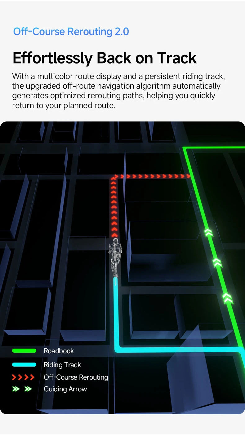 iGPSPORT Bicycle GPS Computer BiNavi Touchscreen Map Navigation 35 Hours Battery Life  IPX7 Waterproof Route Planning