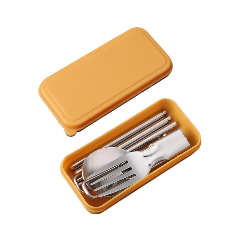 1/3PC Mini Portable Outdoor Spoon Fork Tableware Camping Stainless Steel Cutlery Set for Hiking Outdoor Camping Cooking Supplies