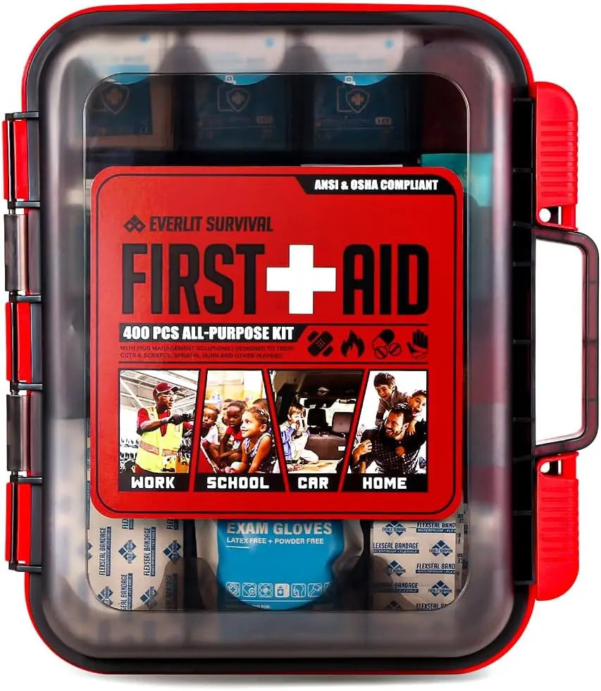 400-Piece OSHA/ANSI Compliant First Aid Kit for Workplace, Home & Car - Type III Class A Emergency Medical Supplies
