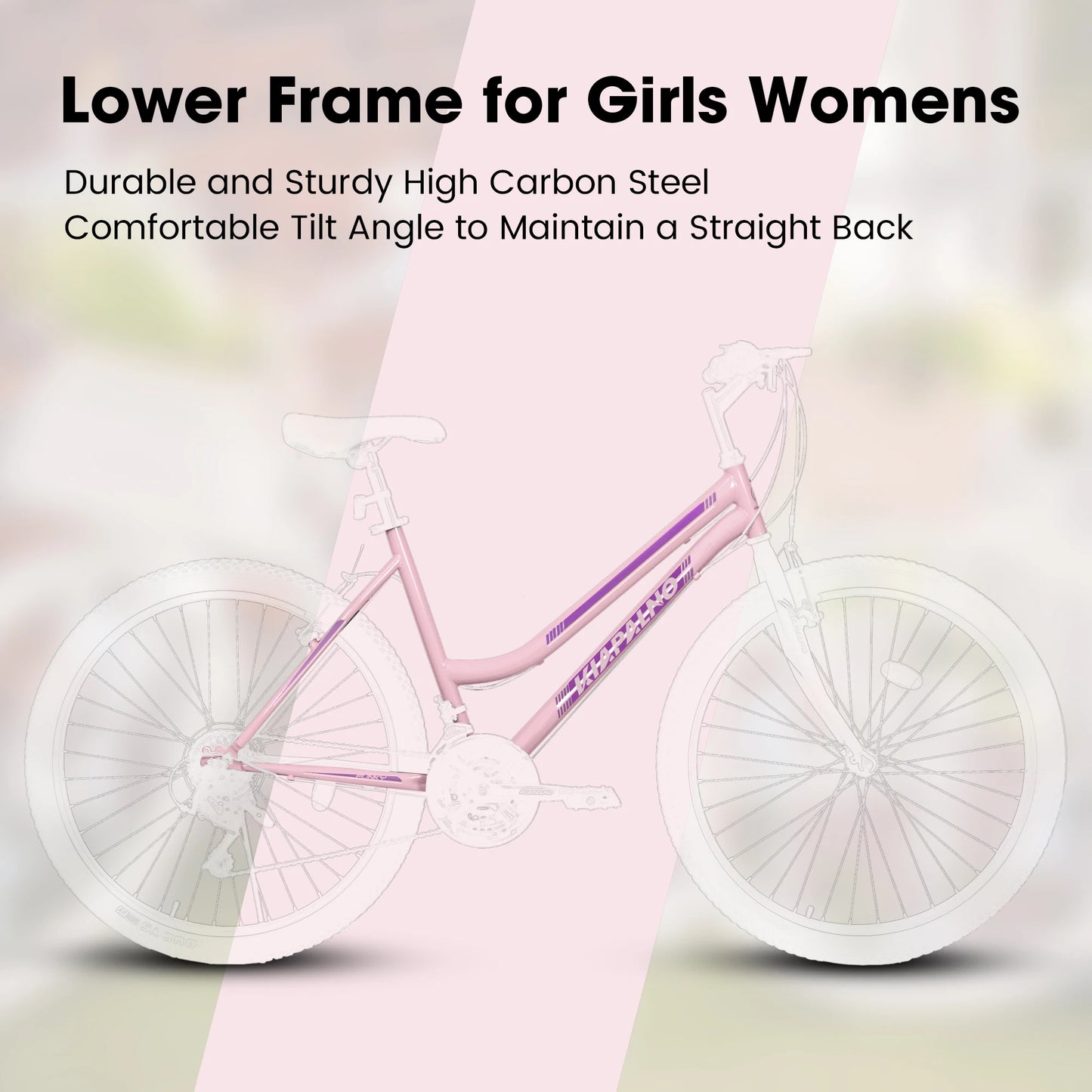 Ecarpat Womens Girls 24 26 Inch Mountain Bike, 21 Speed Outdoor Cycling Bike, Womens' Bicycles V-Brake High Carbon Steel Frame