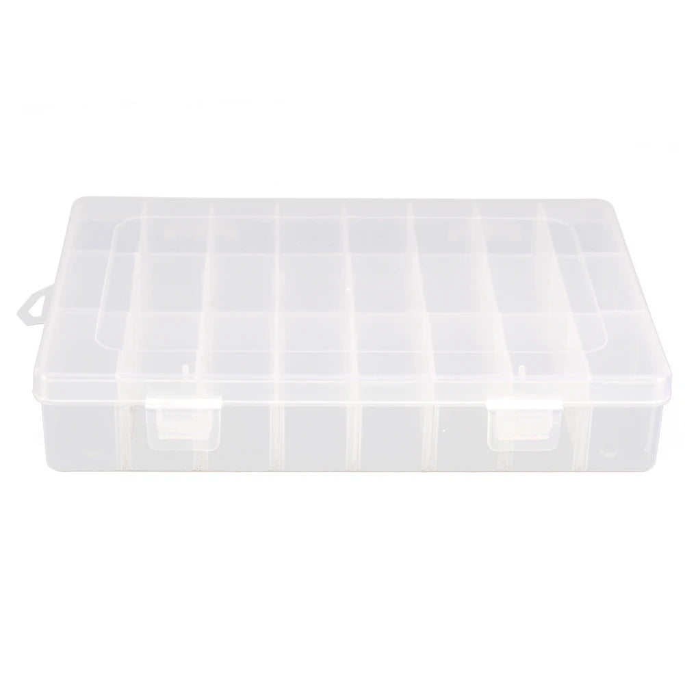 10/15/24 Grids Fishing Tackle Box Squid Jig Hard Lure Tool Case Visible Fishing Tackle Box Clear Storage Organizer for Fishing