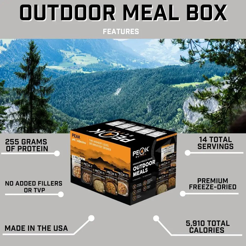 Bulk Meal Packs | 100% Real Meat | Premium Freeze-Dried Meals for Backpacking, Camping & Survival | MRE Emergency Food (Outdoor