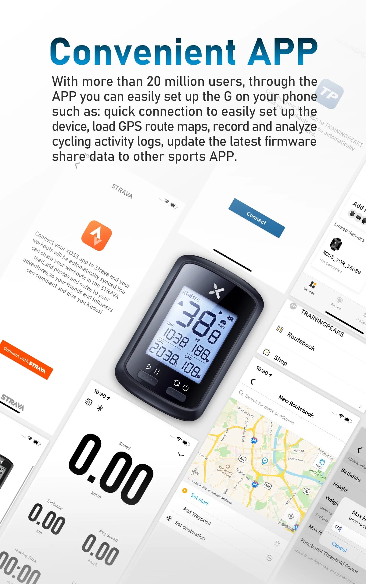 XOSS G plus G bike GPS Bicycle Computer Wireless Speedometer IPX7 Waterproof cycling GPS Cycling Odometer Bicycle speedometer