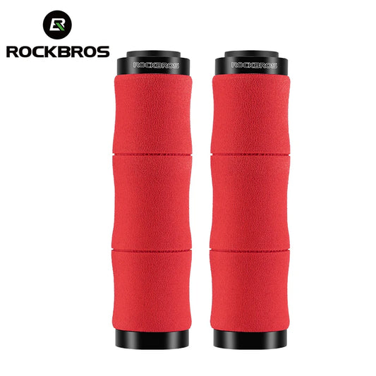 ROCKBROS Bicycle Grips Sponge MTB Grips With Dust Plug Shock-absorbing Handlebar Bike Soft Ultraight Handle Cycling Accessories