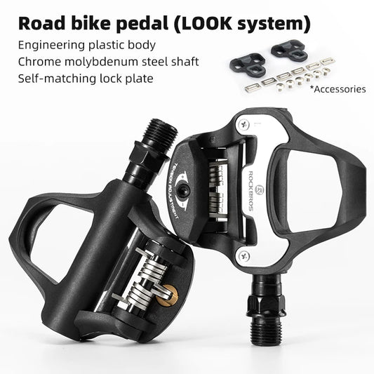 ROCKBROS Bike Pedal SPD-SL Cycling Road Bike Bicycle Self-locking Pedals Ultralight Aluminum Alloy 2 Sealed Bearing Bike Parts
