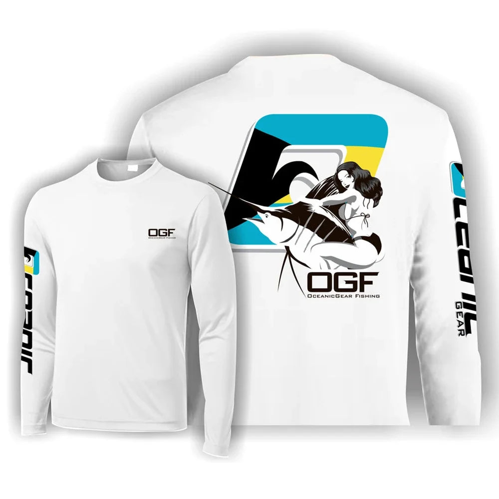 Fishing Tops Wear Sports Clothing Mens Crewneck Shirt Print Fishing Long Sleeve Uv Protection Shirt HOODY PRINT Camisa De Pesca