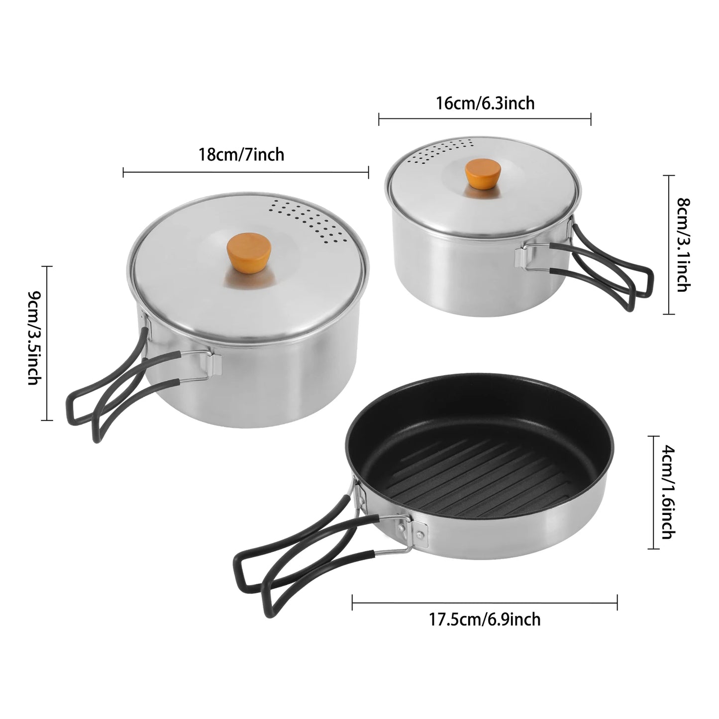 Camping Cookware Set Camping Cooking Set Stainless Steel Camping Pots and Pans