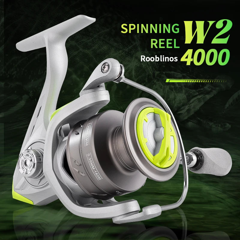 W2 Spinning Reel - 7+1 Bearings, 5.2 Gear Ratio, Precision Spinning Reel, Freshwater & Saltwater Universal, Ultra-Smooth
