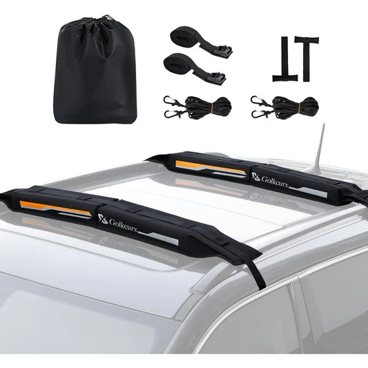 Universal Soft Roof Rack Pads for Kayak, Surfboard, SUP, Canoe, Snowboard with Straps and Bag