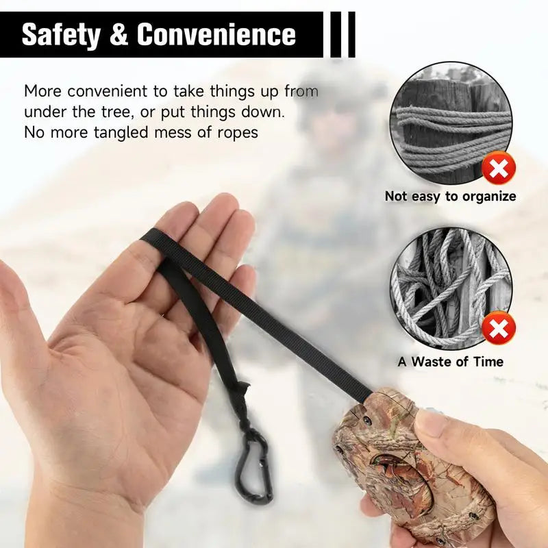 Retractable Bow Hoist Efficient Treestand Gear Hoist Bow Hunting Accessories Tree Stand Hunting Hoist Rope Noiseless Bow Hoist