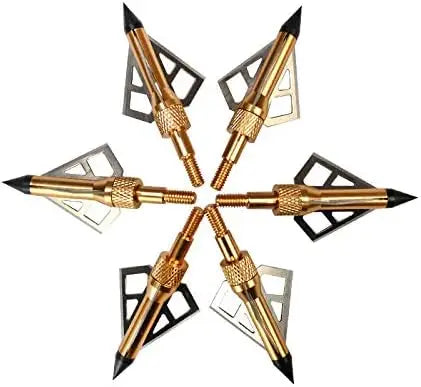 Crossbow Broadheads 100 Grain 12 Pack Archery Hunting 3 Blades Sharp Compound Recurve Bow Arrow Heads