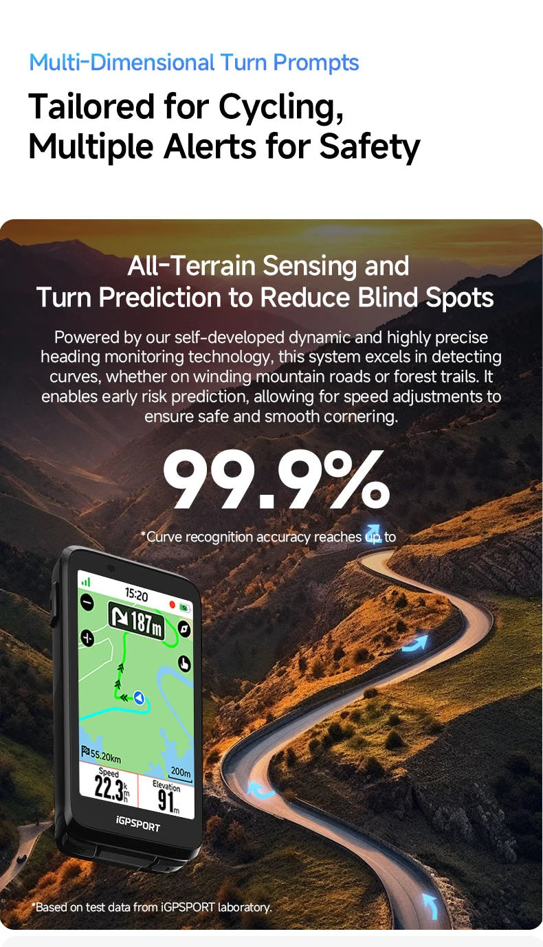 iGPSPORT Bicycle GPS Computer BiNavi Touchscreen Map Navigation 35 Hours Battery Life  IPX7 Waterproof Route Planning