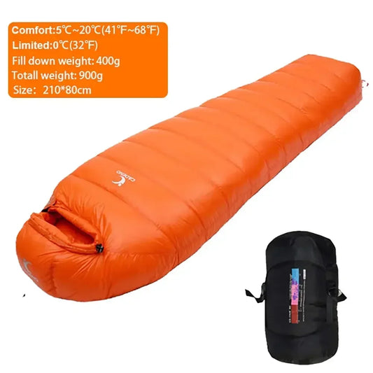 Outdoor Camping White Duck Down Sleeping Bag Ultralight Winter Autumn Adult Sleeping Bag Suitable for Travel Hiking Camping