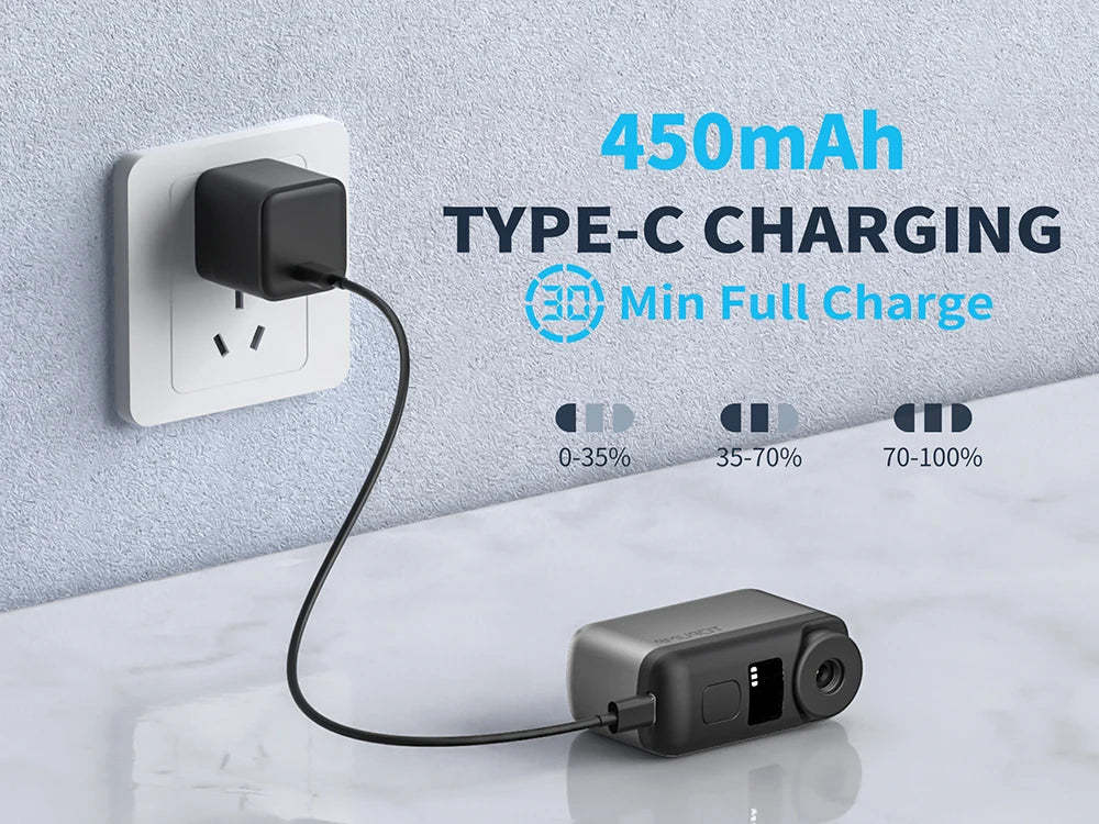 TOPUMP TB2 PRO Electric Mini Portable Pump for Bike Cordless Tire Inflator 120PSI Max 450mAh Battery with Display Fast Charging