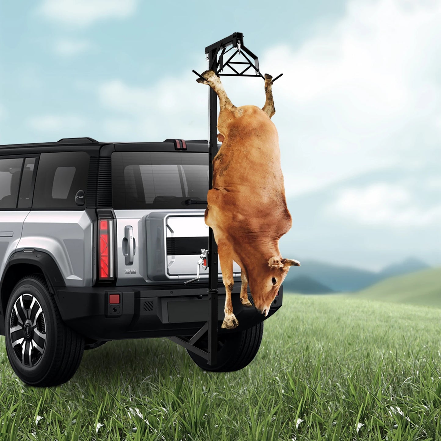 500lb Manual Car Hoist:Easy Operation, Adjustable Height, Sturdy Wire Rope for Powerful Lifting Capacity