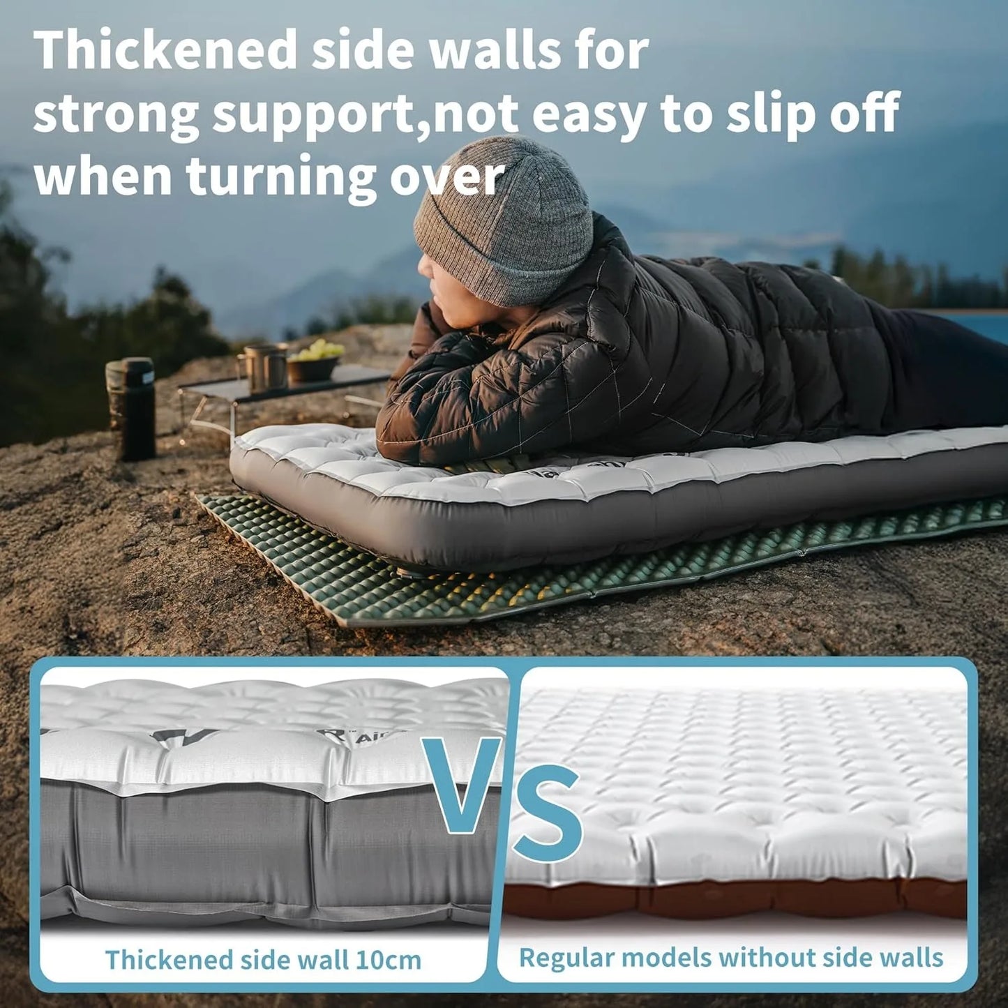 Naturehike R6.5 Air Mattress 10cm Thickened Ultralight Sleeping Pad for Camping Hiking Warm Portable Outdoor Inflatable Mattress