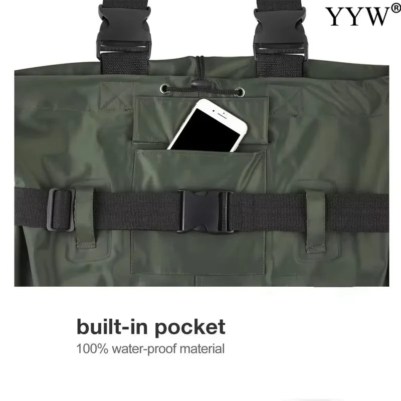 Fishing Waders Pants Durable Waterproof Breathable Chest-Lenght Wader With Boots Overalls Kit for Men Women Outdoor Raft Hunting