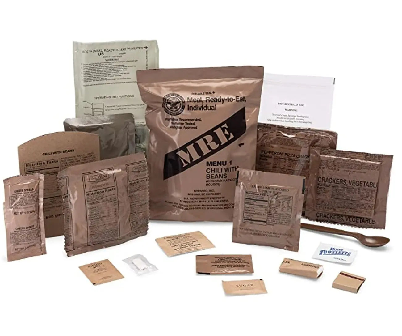 24ct US Military Surplus MRE Meals Ready to Eat 2021 Inspect A+B Case Bundle Menus 1-24