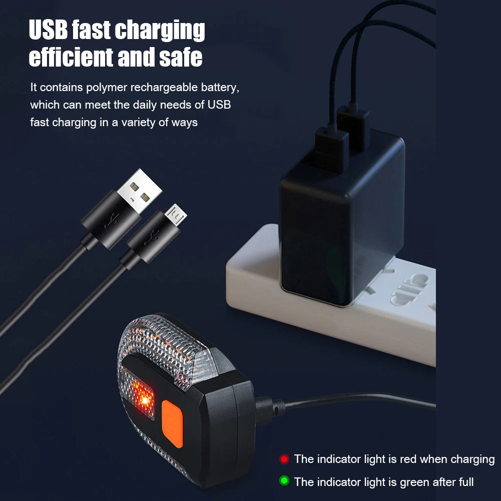 Bicycle Turn Signal Light with Remote Control Wireless Bicycle Rear Lamp USB Rechargeable Bike Accessories for Night Safty Ridin